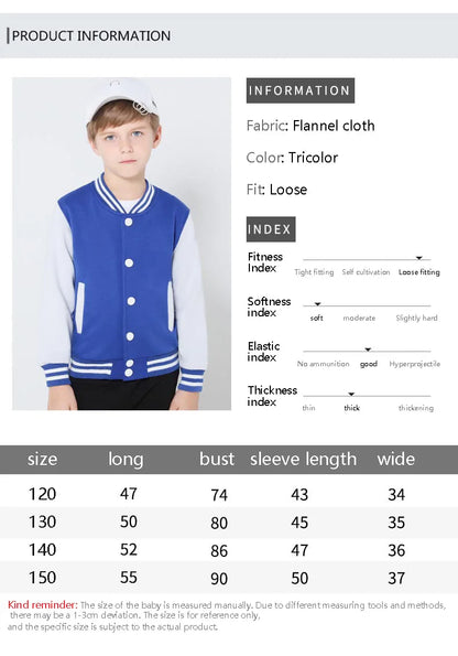 2024 Children's Coat Spring Autumn New Boys Girls Autumn Baseball Uniform Academy Cardigan Jacket Kids Print New Clothes