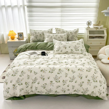 3pcs Duvet Cover Set with Pillowcases No Filling Floral Printed Warm Cute Comforter Soft Full Queen Size Home Bedding Set
