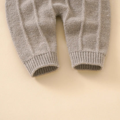 Chic Sleeveless Knitted Newborn Baby Romper & Hat Set - Fashionable Infant Strap Jumpsuits for Boys & Girls