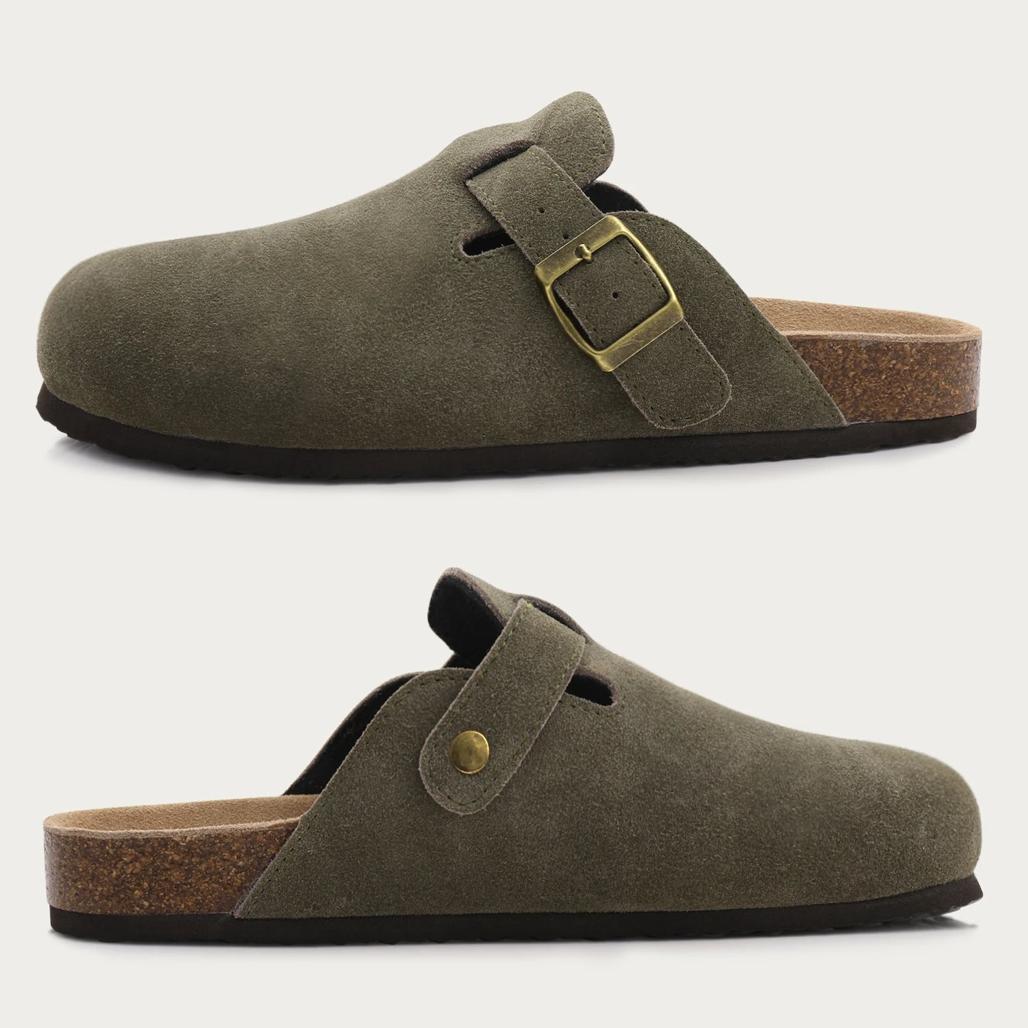 Unique Exclusive Comwarm Fashion Women's Suede Mules Slippers Men Clog