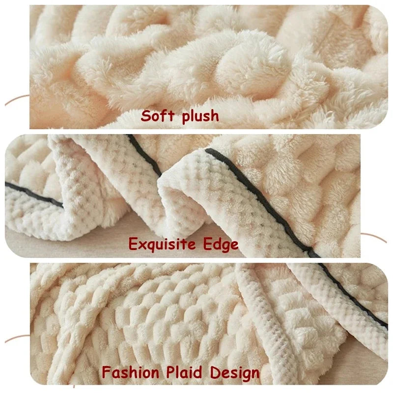 Warm Plush Blankets for Beds Super Soft Plaid Blanket On the Bed Sofa Throw Blanket Office Nap Comforter Bedspread Queen Quilt