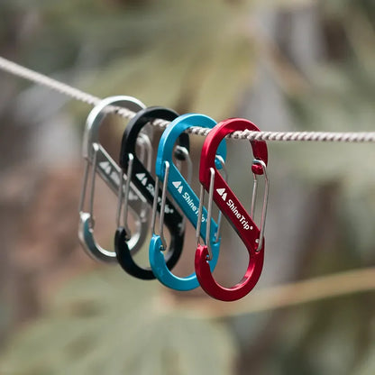 4 Colors Carabiner Clips Aluminum Alloy S Shape Outdoor Climbing Camping EDC Spring Keychain Hook Double Lock Buckle Large