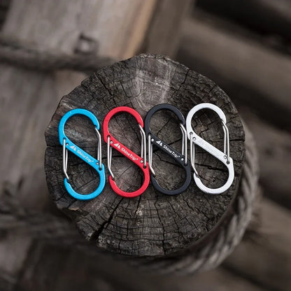 4 Colors Carabiner Clips Aluminum Alloy S Shape Outdoor Climbing Camping EDC Spring Keychain Hook Double Lock Buckle Large