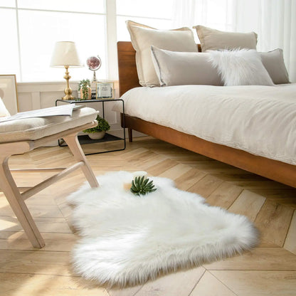 Ashler Faux Fur Rug, White Small Area Rugs, Fluffy Sheepskin Fur Rug, Ultra Soft 2x3 Ft Rugs, Machine Washable Shag Rug, Nursery