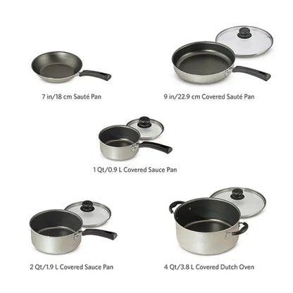9-Piece Non-stick Cookware Set, Red 2023 NOW.