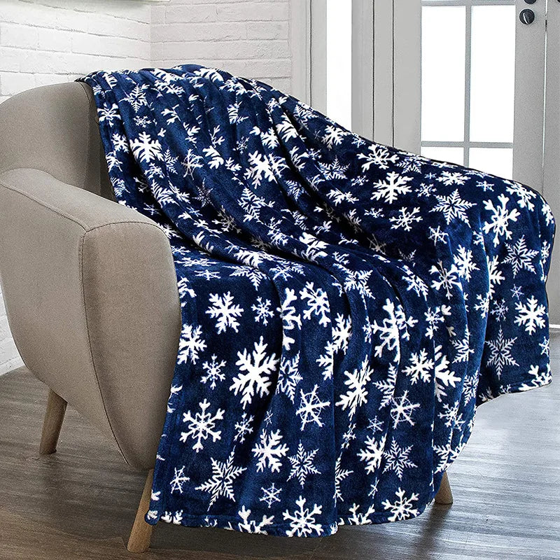 Christmas Throw Blanket,Flannel Snowflake Gingerbread 2024 Xmas Fleece Blanket,Winter Warm Soft Plush Blanket For Couch Sofa Bed