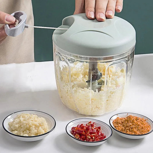 Versatile Manual Meat Mincer and Garlic Chopper - 500/900ml Capacity, Available in Multiple Colors