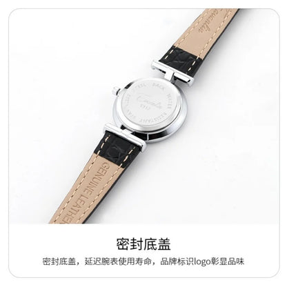 Woman Watch Light Luxury Quartz Watches for Women Gifts Waterproof Round Dial Roman Scale Leather Band woman’s Wristwatch Clock