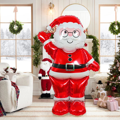 Santa Foil Balloons - Extra Large 61 Inch Santa Claus Balloons for Christmas Balloon Decorations, Christmas Party Decorations