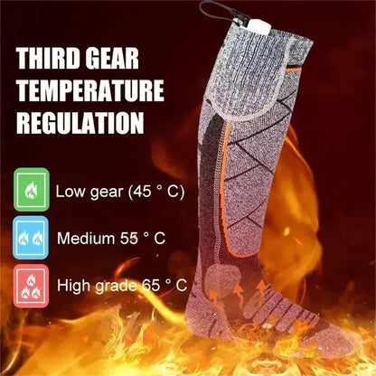 Intelligent Electric Winter Warm Socks for Anti-Cold Skiing Winter Heated Long Socks Outdoor Camping Hiking Warmth Stocking