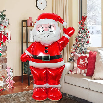 Santa Foil Balloons - Extra Large 61 Inch Santa Claus Balloons for Christmas Balloon Decorations, Christmas Party Decorations