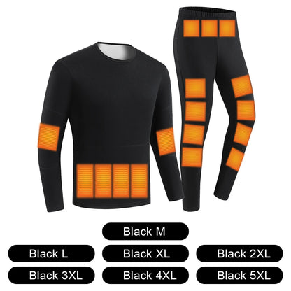 30 Heating Zones Thermal Underwear Set USB Winter Outdoor Sports Underwear Electric Heating Clothing for Women Men