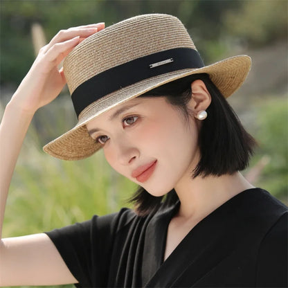 Summer Hat For Ladies Spring Style Fashionable Lightweight Sun-Proof Straw Hat For Outdoor Seaside Sunshade Vacation Beach Hat