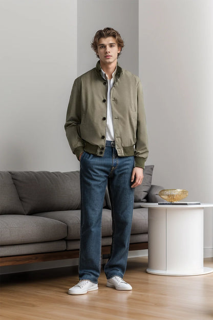 New men's spring and autumn men's jackets ribbed cuffs fashion trend men's jackets