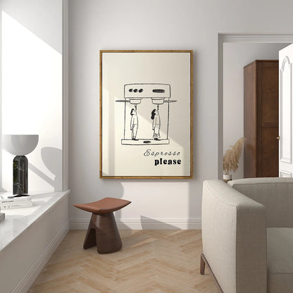 Abstract Line Coffee Drink Wall Art Print And Poster Espresso Please Canvas Painting Cartoon Wall Picture Kitchen Art Cafe Decor