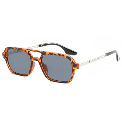 Chic Vintage Hollow Leopard Square Sunglasses - Fashionable UV400 Protection for Trendsetters