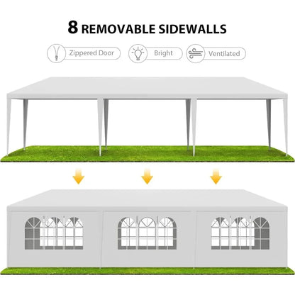 10'x30' Outdoor Canopy Tent Patio Camping Gazebo Shelter Pavilion Cater Party Wedding BBQ Events Tent W/Removable Sidewalls