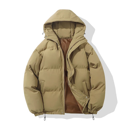 Autumn And Winter Warm Fashion Harajuku Puffer Jacket Women High Neck Hooded Zipper Design Cotton-Padded Coat Abrigo Mujer