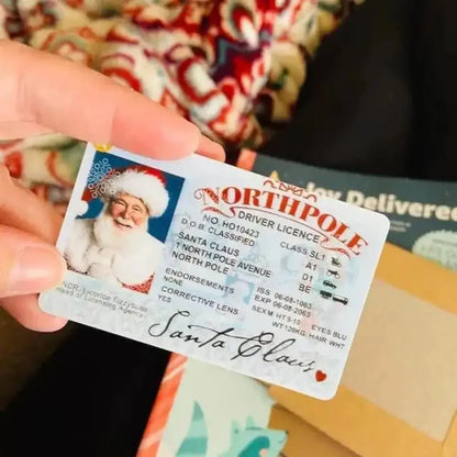 1~10 Cards Santa Claus Flying Licence Christmas Eve Driving Licence Christmas Gift For Children Kids Christmas Decoration 2024
