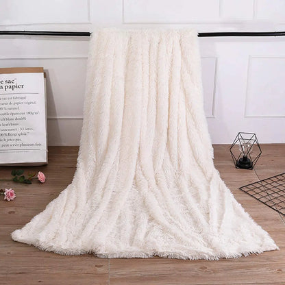 Double Layer Plush warm winter throw Blanket home Bedspread on the bed plaid chair towel sofa cover lamb bed blankets and throws