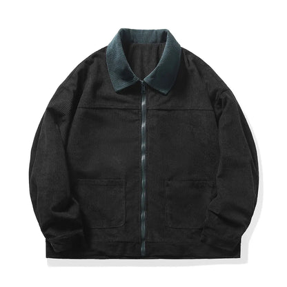 2024 Autumn Men Corduroy Bomber Jackets Retro Streetwear Loose Oversized Casual Clothing Loose Hip Hop Top Outwear 5XL