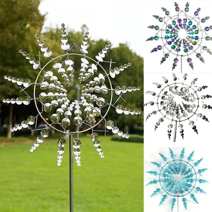 Metal Rotating Windmill 3D Spinner - Outdoor Kinetic Sculpture