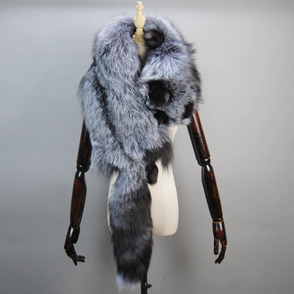 2024 Party Luxury Winter Real Fox Scarf High-End Men's Women's Fox Fur Scarf 100% Natural One-Piece Warmth Real Fox Fur Collar