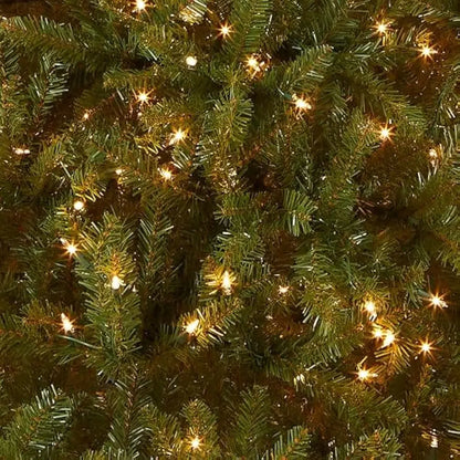 Pre-Lit Artificial Full Christmas Tree, Green, Dunhill Fir, Clear Lights, Includes PowerConnect and Stand, 9 Feet