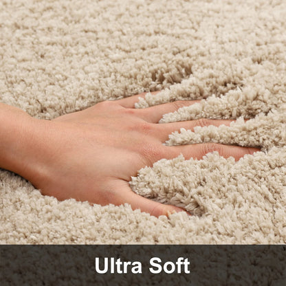 Olanly Shaggy Bathroom Bath Mat Absorbent Shower Pad Non-Slip Thick Bedroom Floor Rug Soft Fluffy Living Room Plush Carpet Decor