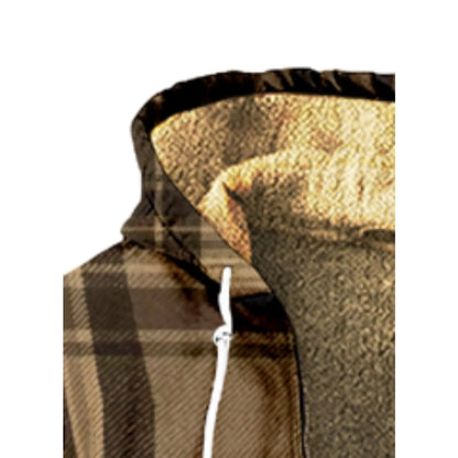 Men's and women's thick wool hooded double-layer jackets, striped printed street zippers for winter autumn keeping warm outdoors