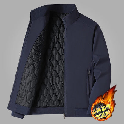 New Spring Plus Size 8XL Jacket for Men 2024 Thick Stand Collar Solid Winter Jacket Men Outwear Warm Business Casual Mens Coats