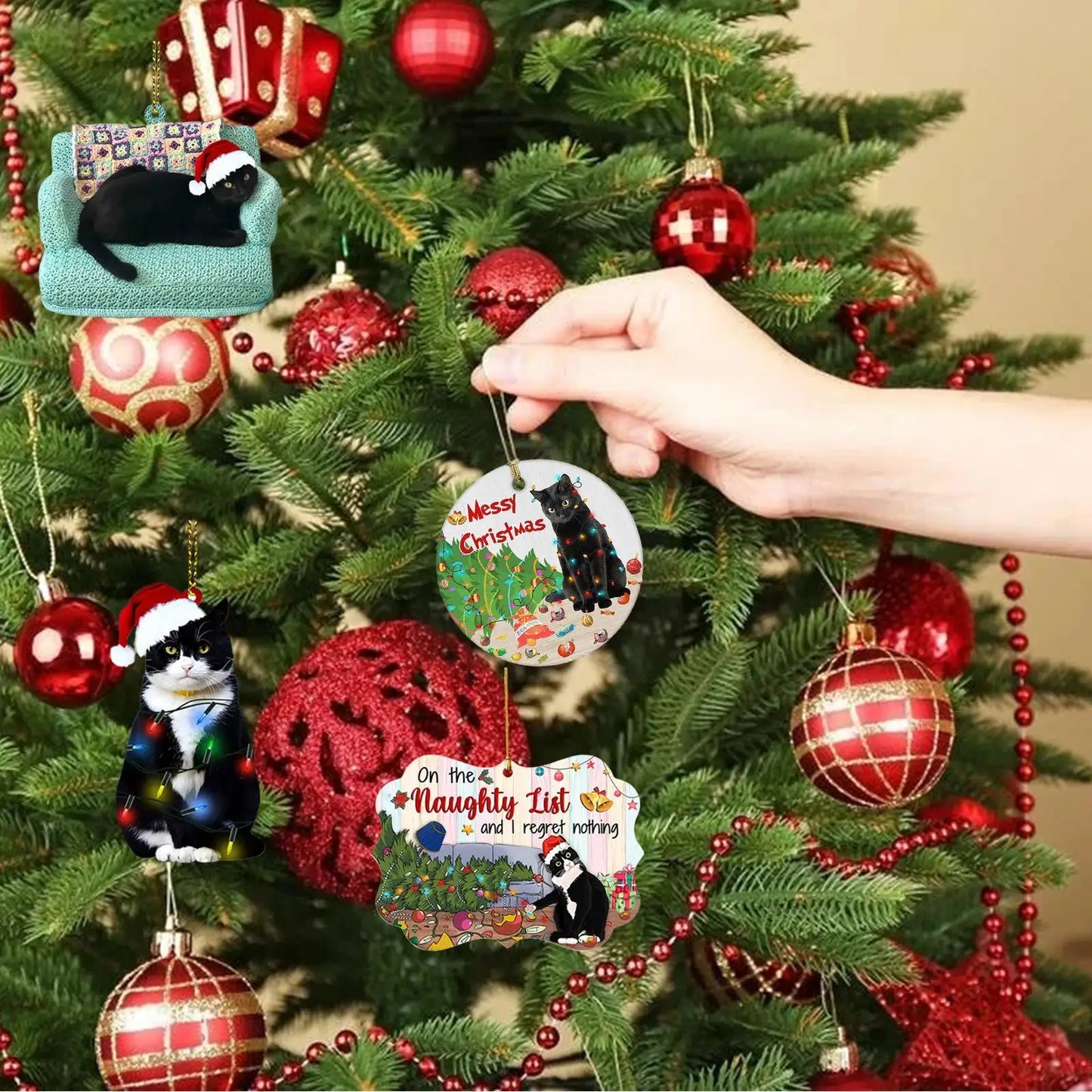 Xmas Black Cat Pendant 2022 Christmas Party Decoration Christmas New Ornaments Tree Gifts Hanging Decorations Pc 2023 1 Yea K8F0