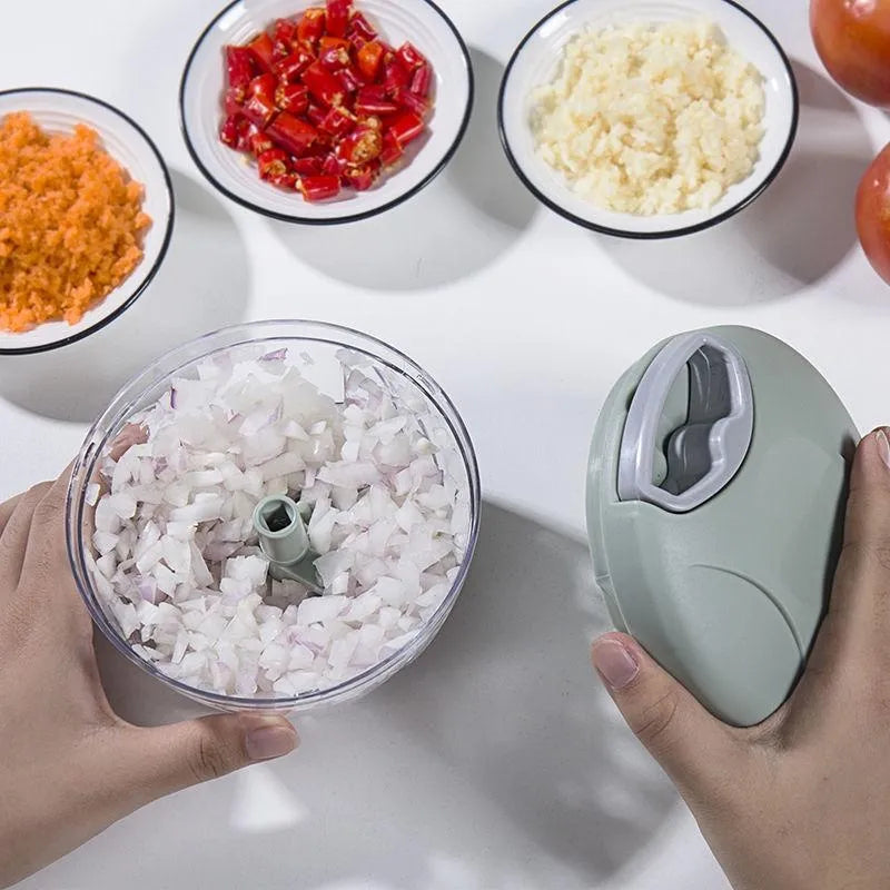 Versatile Manual Meat Mincer and Garlic Chopper - 500/900ml Capacity, Available in Multiple Colors