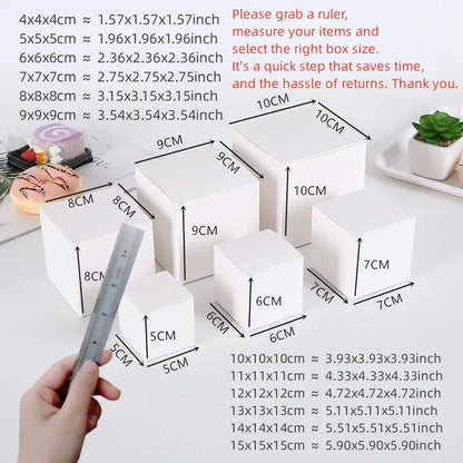 20/50pcs Multi Size Square Kraft Gift Box Black White Brown Fold Packaging Paper Box Proposal Box For Bridal Birthday Party