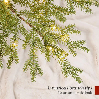 Pre-Lit Sparse Christmas Tree 9ft Artificial Pine Holiday Décor Aspen Noble Fir With 2-in-1 White & Multicolor LED Lights