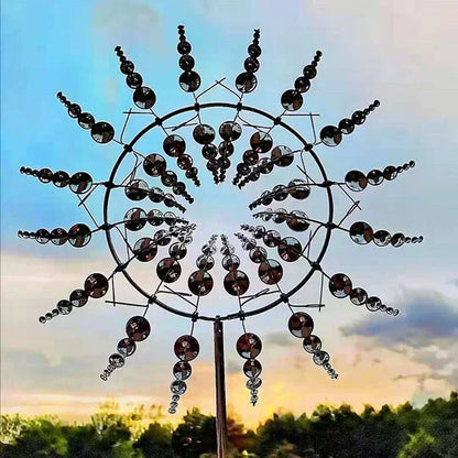 Metal Rotating Windmill 3D Spinner - Outdoor Kinetic Sculpture