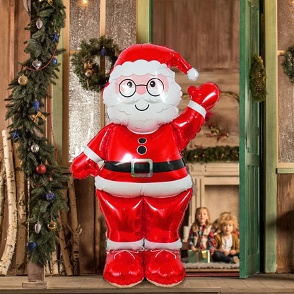 Santa Foil Balloons - Extra Large 61 Inch Santa Claus Balloons for Christmas Balloon Decorations, Christmas Party Decorations