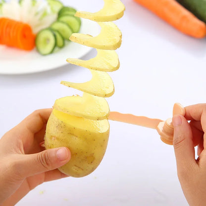 Creative Spiral Potato Cutter - DIY Twisted Potato Tower Maker, Eco-Friendly Fruit and Vegetable Spiral Slicer